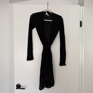 Diane Von Furstenberg - Black knit wrap dress